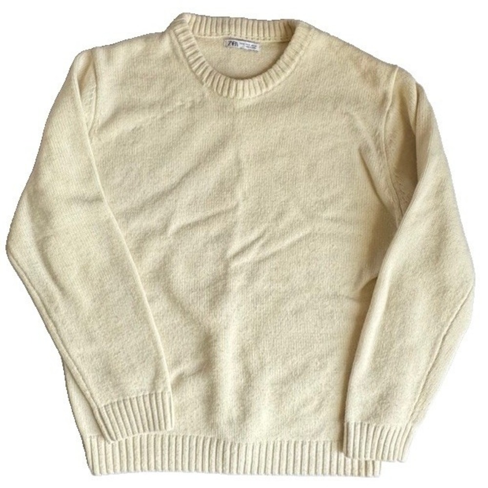 Zara Men's Sweater Size Medium Cream / Off White